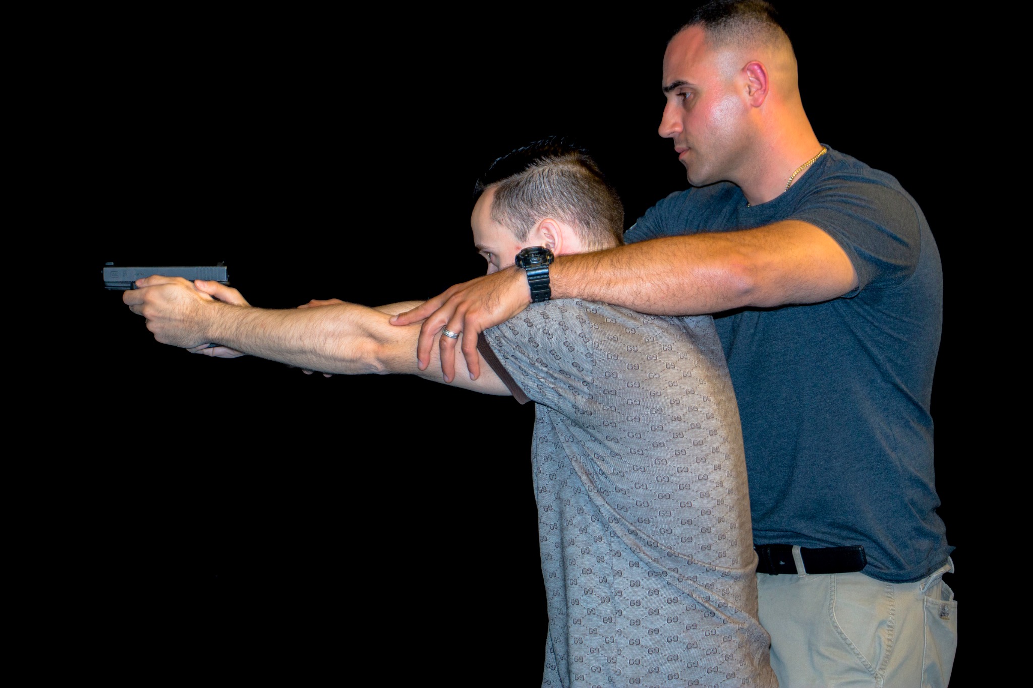 Instructor Vila working with a student
